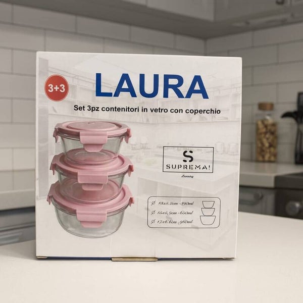 Set contenitori in vetro Laura