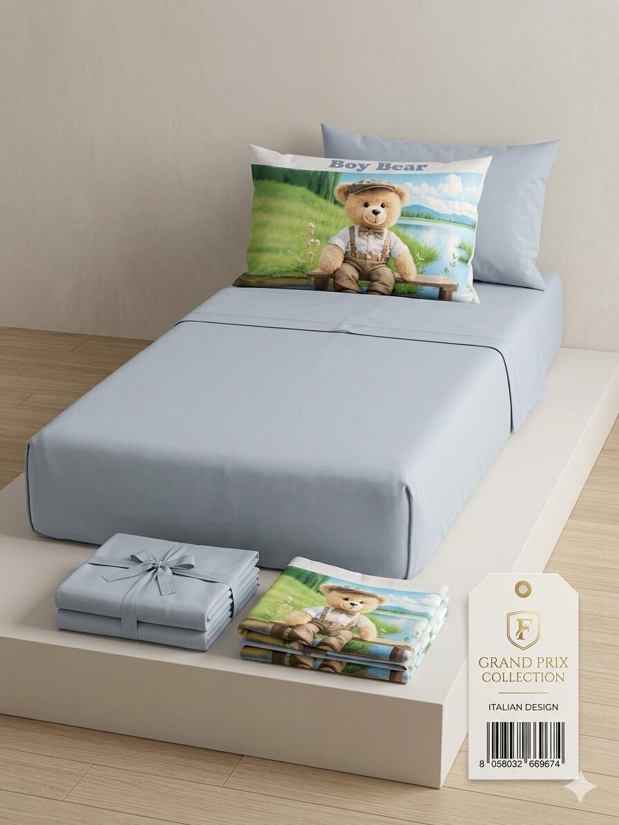 Completo letto singolo con federe digitali Teddy