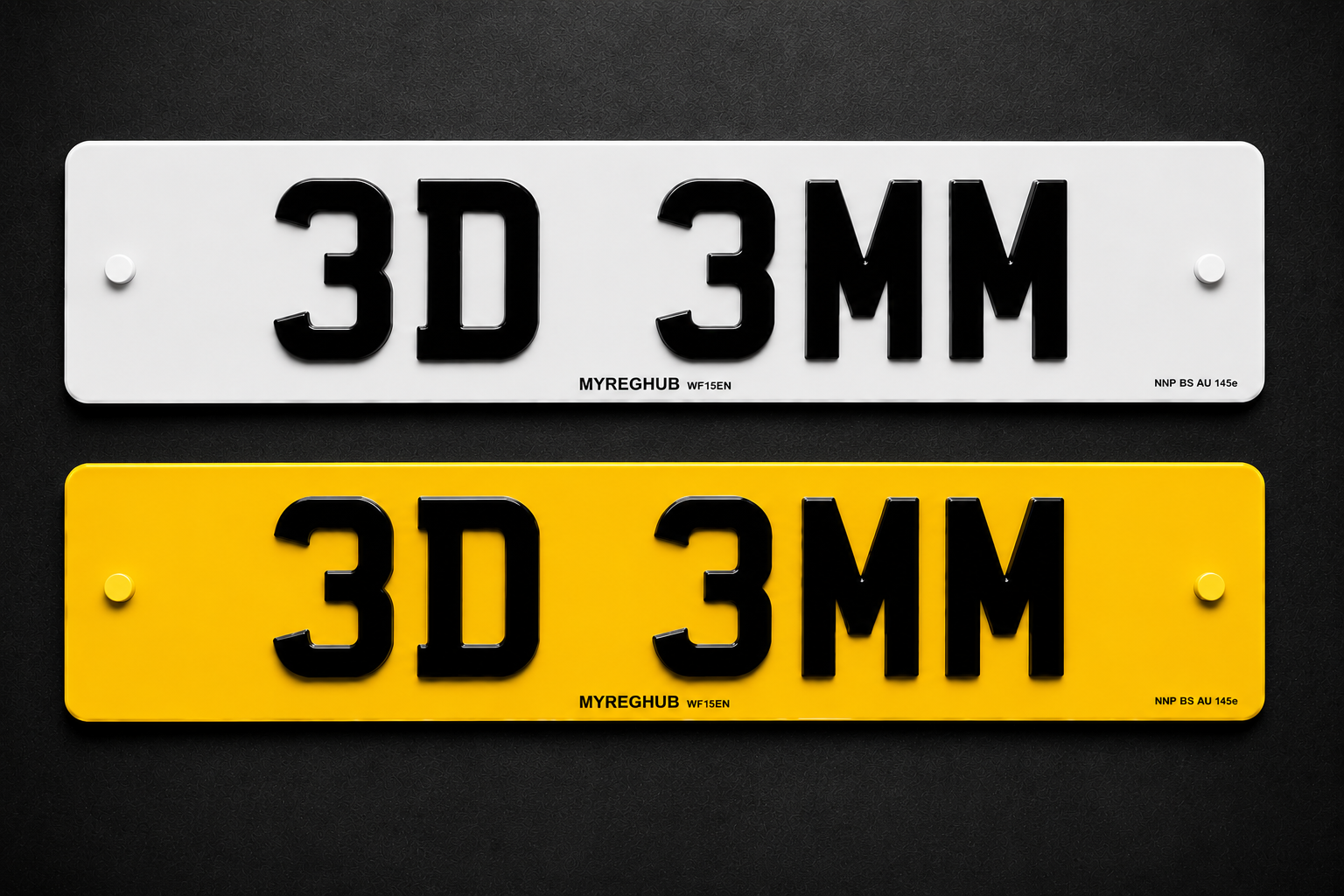 3D 3MM Acrylic -  Standard UK Number Plate