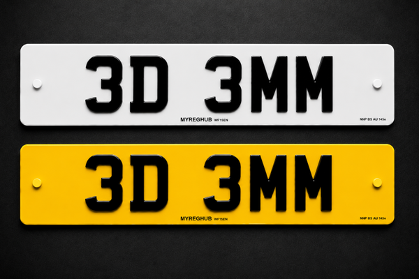 3D 3MM Acrylic -  Standard UK Number Plate