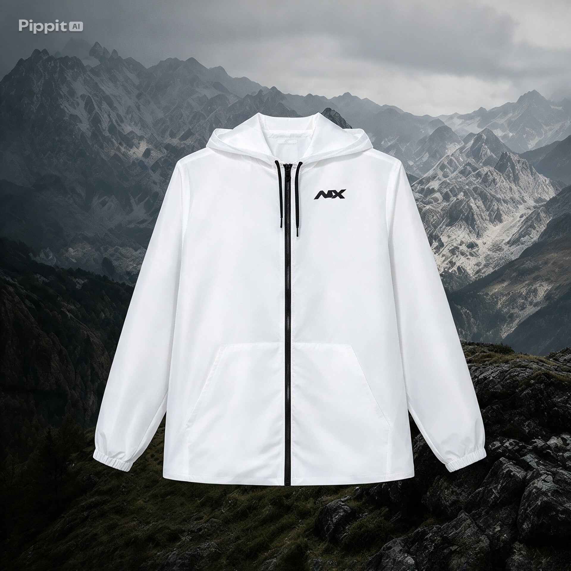 Mountain XPLR Windbreaker Jacket | All-Over Print Hooded Shell