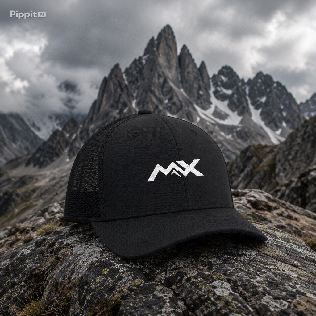 Mountain XPLR Logo Snapback Trucker Cap | Black