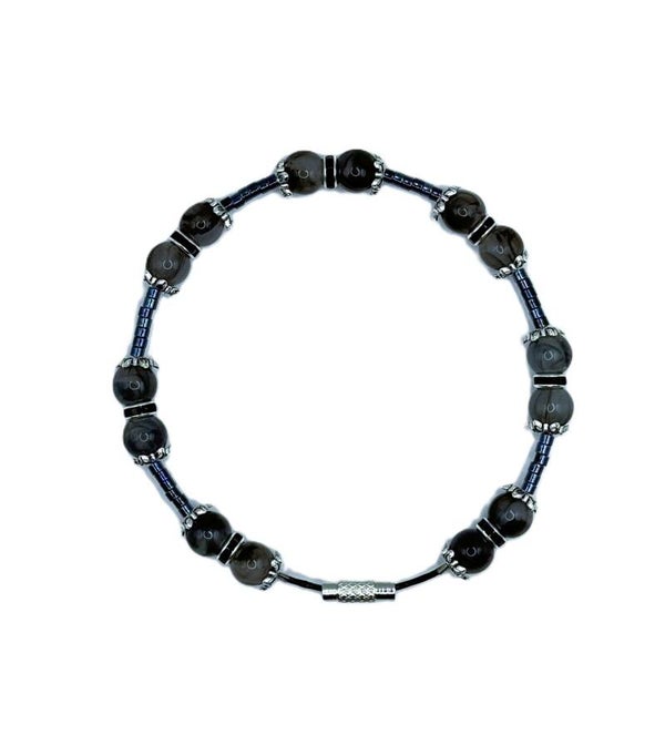 Perlenarmband schwarz 20