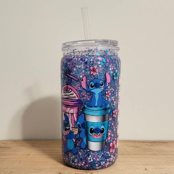 Stitch Starbucks 16oz Snowglobe Acrylic Tumbler