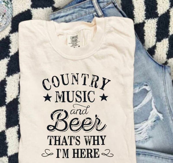 Country Music And Beer Graphic T-Shirt