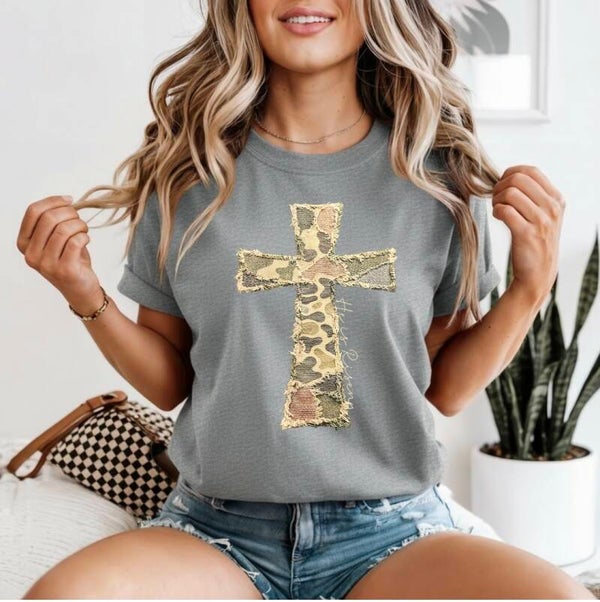 Camo Cross Graphic T-Shirt