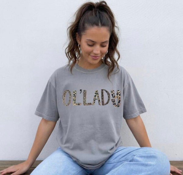 Ol Lady In Camo Graphic T-Shirt