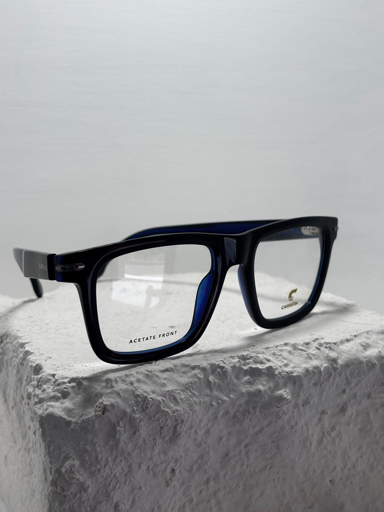 Montatura da vista Carrera 371 rettangolare in acetato con dettagli blu