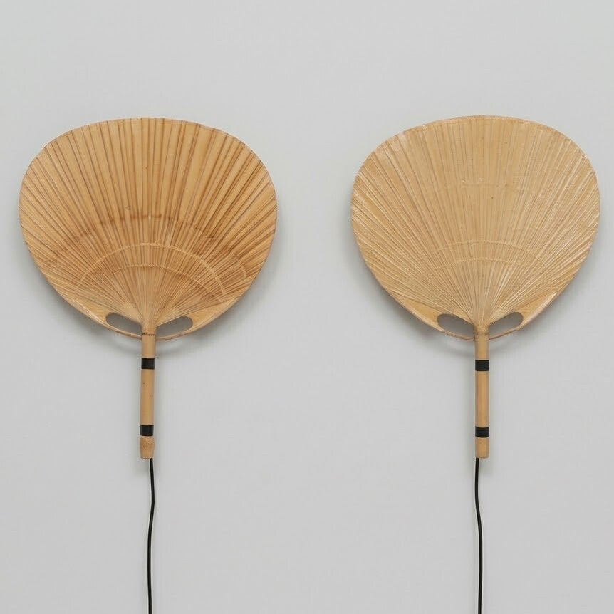 INGO MAURER  Pair of wall lamps mod. Uchiwa II, 1973