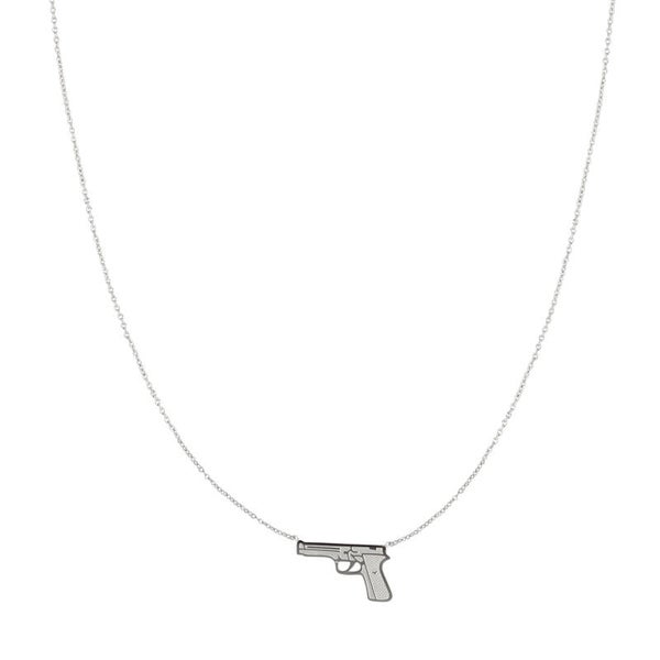 pistol necklace silver