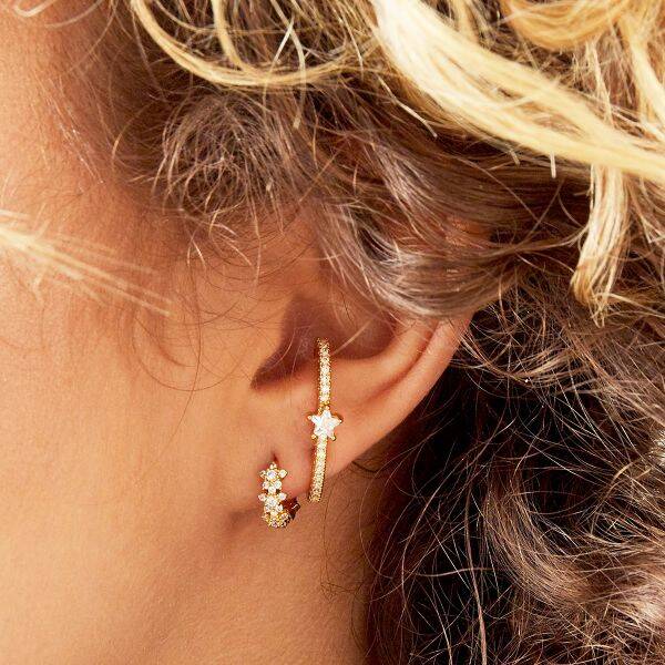 stone earrings goud