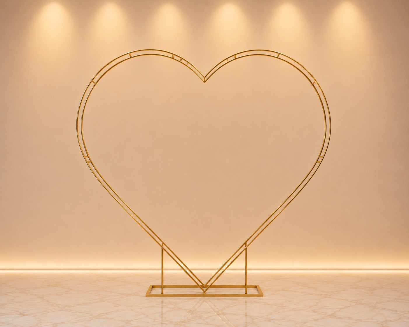 Gold Double Heart Stand