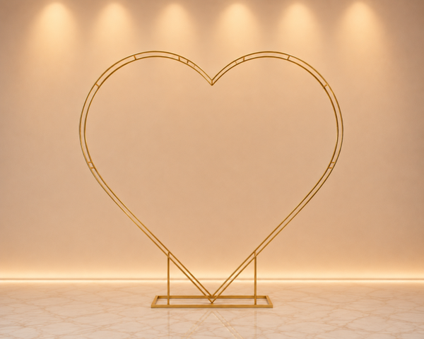 Gold Double Heart Stand