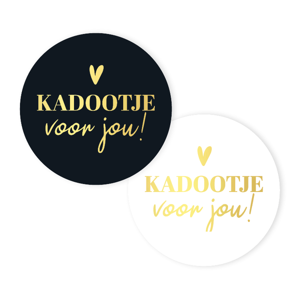 Stickers - Kadootje voor jou zwart en wit - 5 stuks