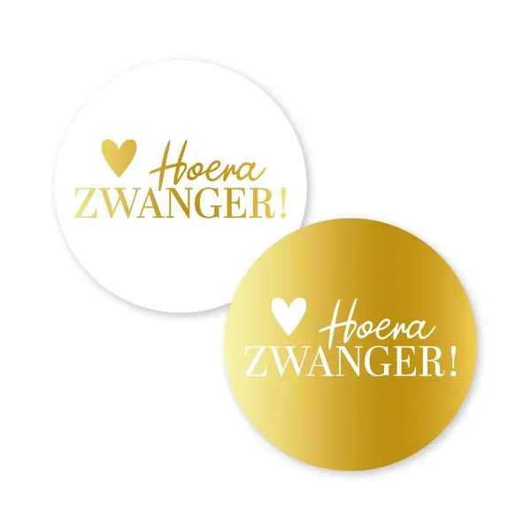 Stickers - Hoera zwanger - 5 stuks