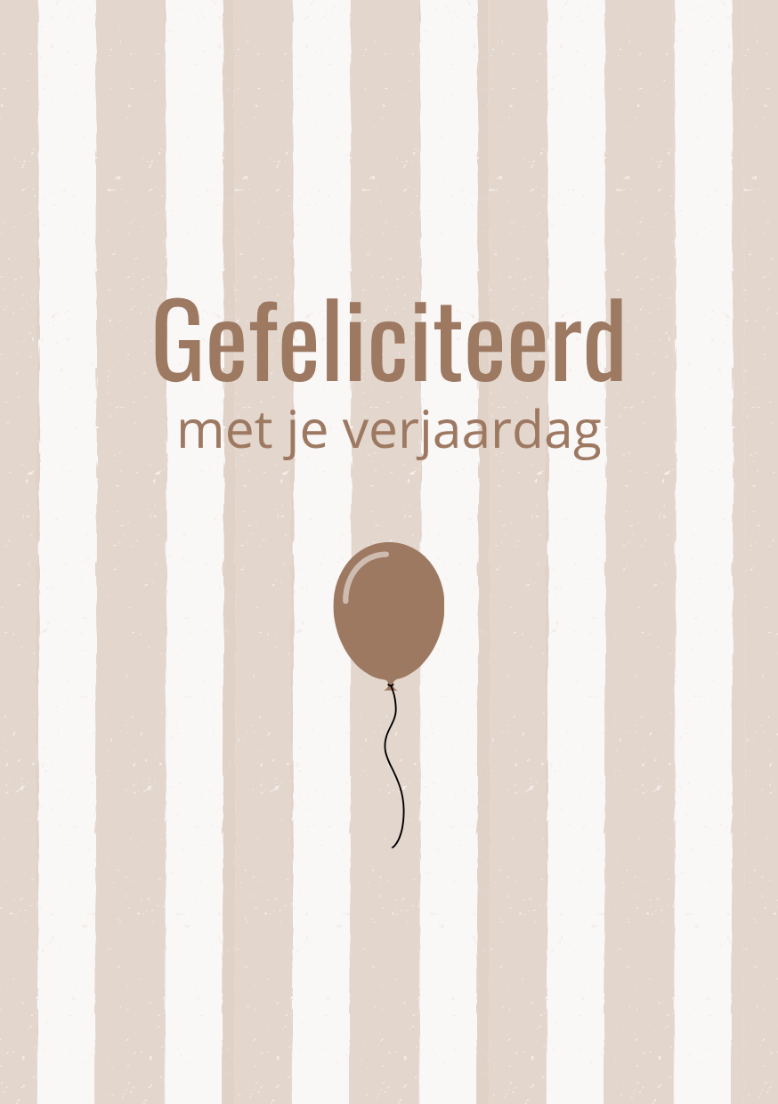 Mini kaart - Gefeliciteerd met je verjaardag - Strepen