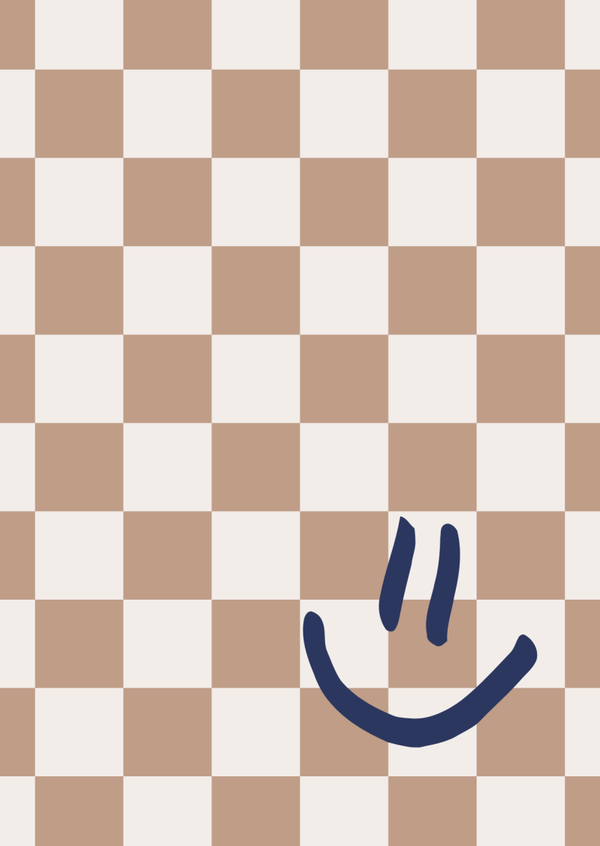 Blanco - Bruin met witte ruit - Smiley