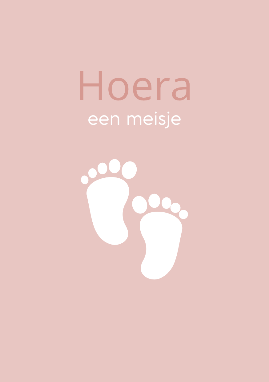 Mini kaart - Hoera een meisje - Geboorte