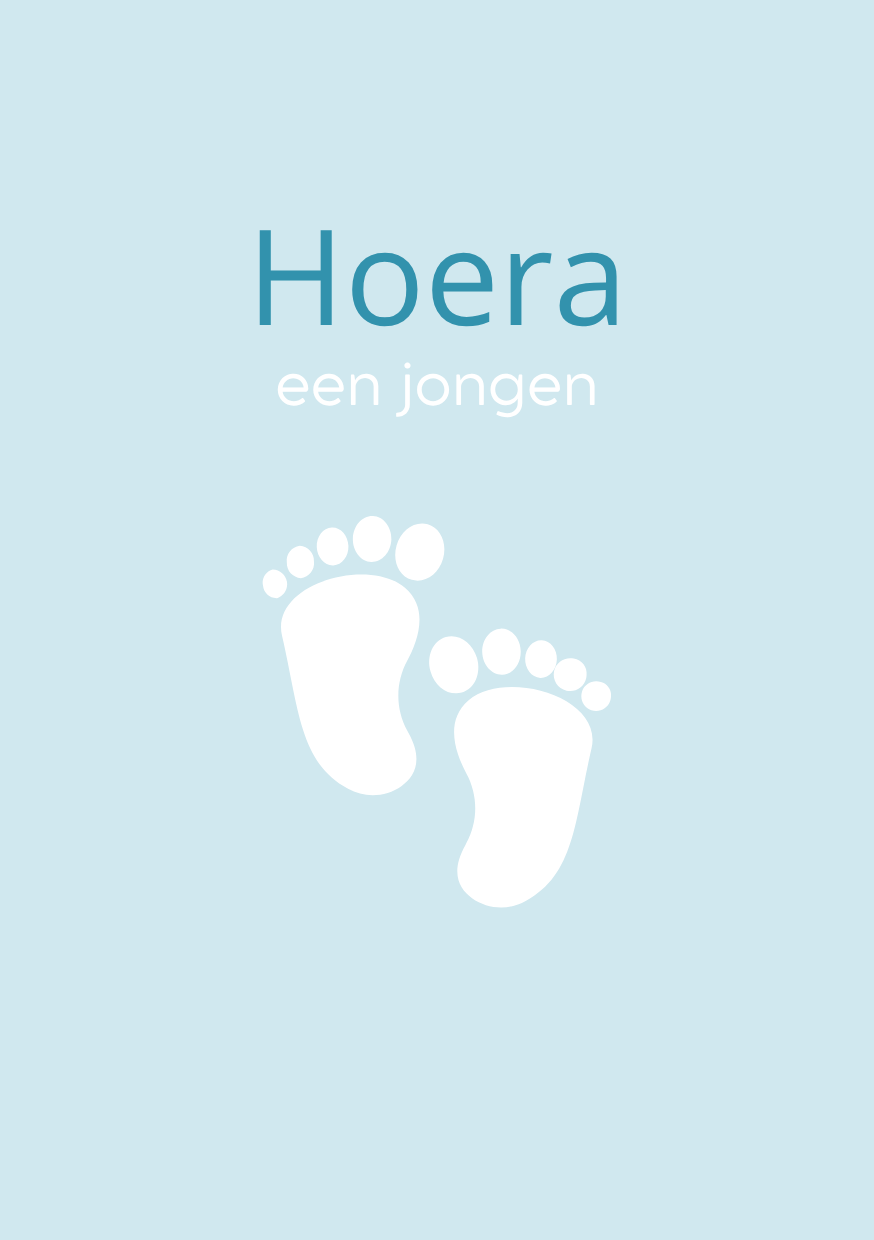 Mini kaart - Hoera een jongen - Geboorte
