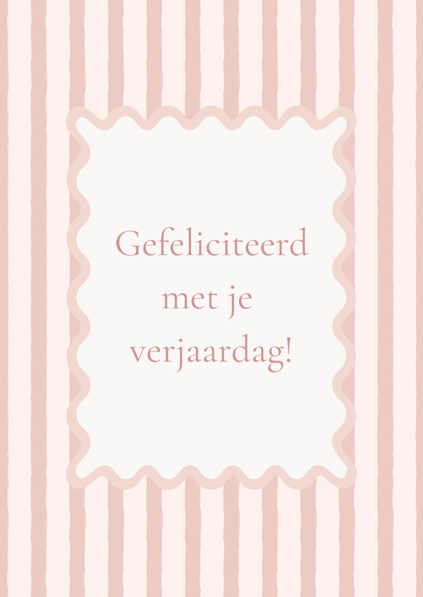Gefeliciteerd met je verjaardag - Roze streep