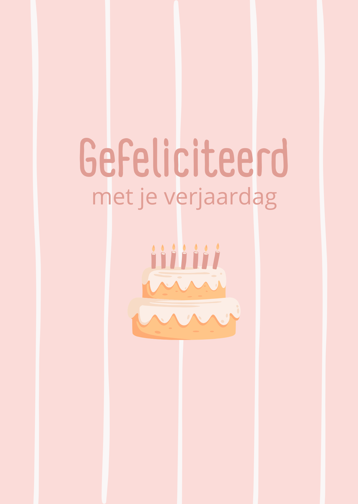 Gefeliciteerd met je verjaardag - Roze - Taart