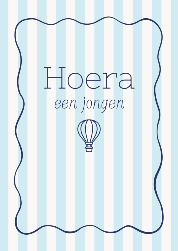 Hoera een jongen - Lichtblauwe strepen