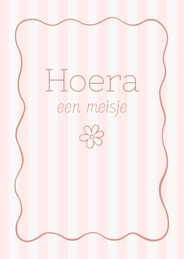 Hoera een meisje - Lichtroze strepen