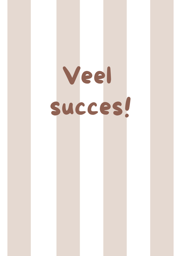 Veel succes - Beige met witte strepen