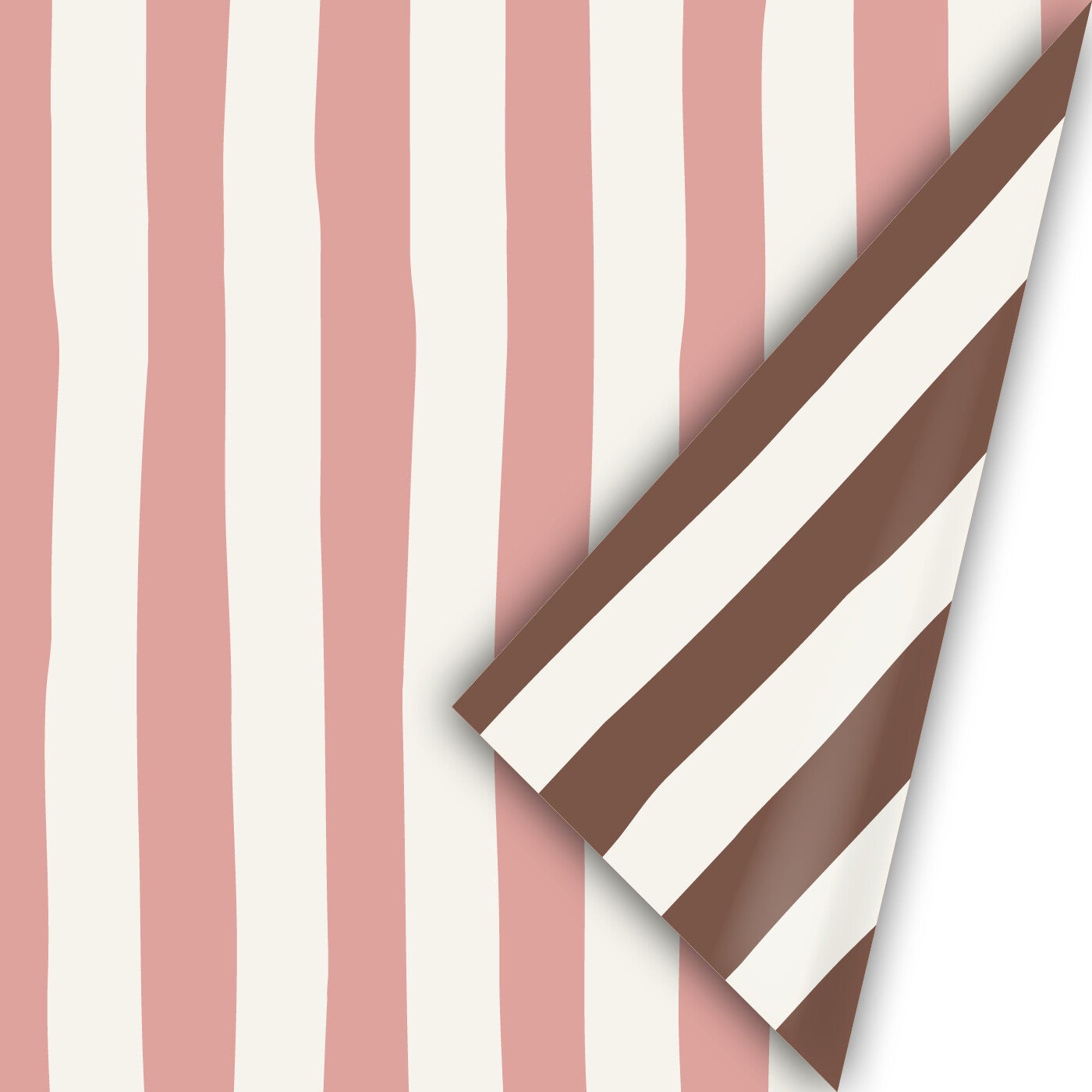 Cadeaupapier - Roze/ wit strepen