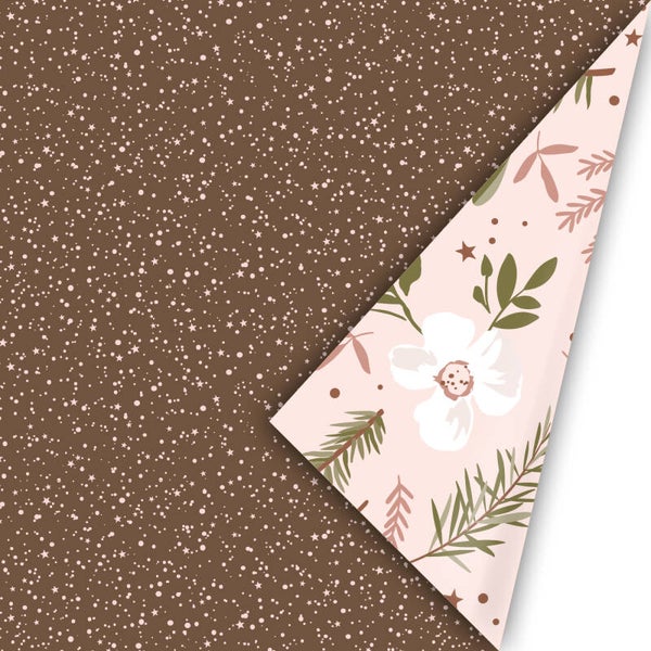 Cadeaupapier - Kleine sterretjes - Bruin