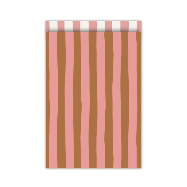 Cadeauzakje L - Streep roest en roze