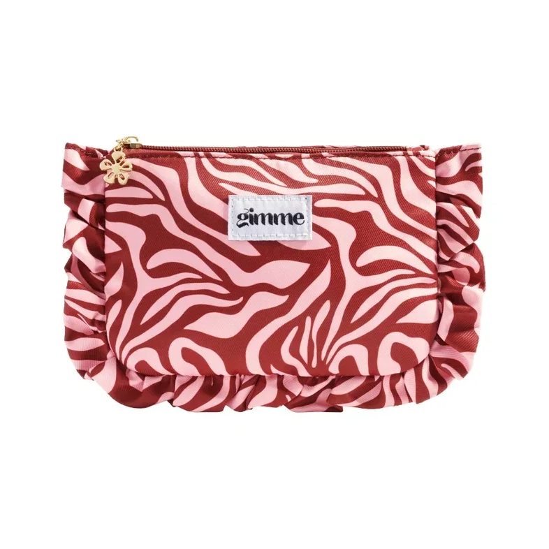 Make-up tas - Roze met rood zebraprint