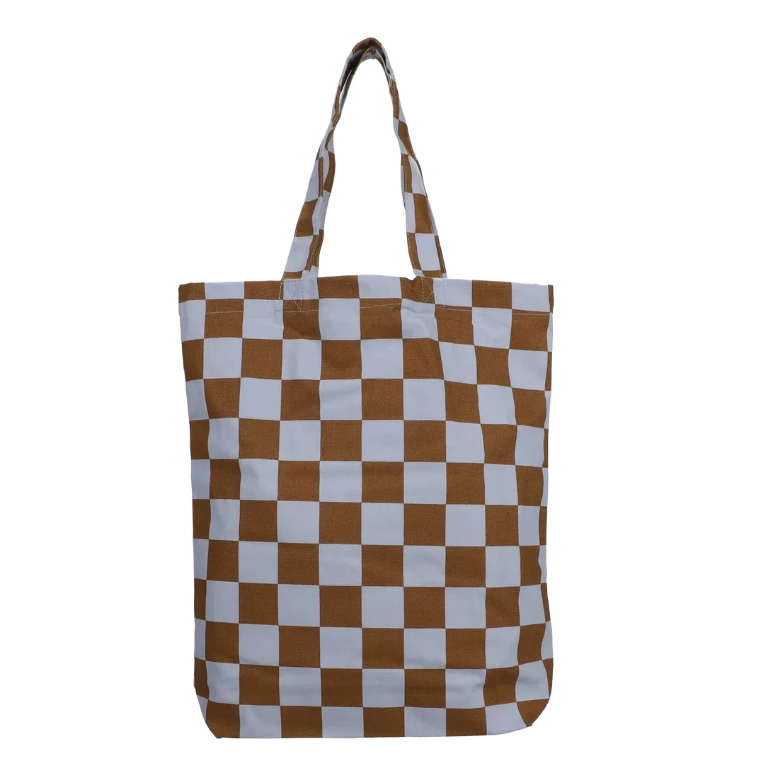 Tas - Ruitjes blauw met bruin