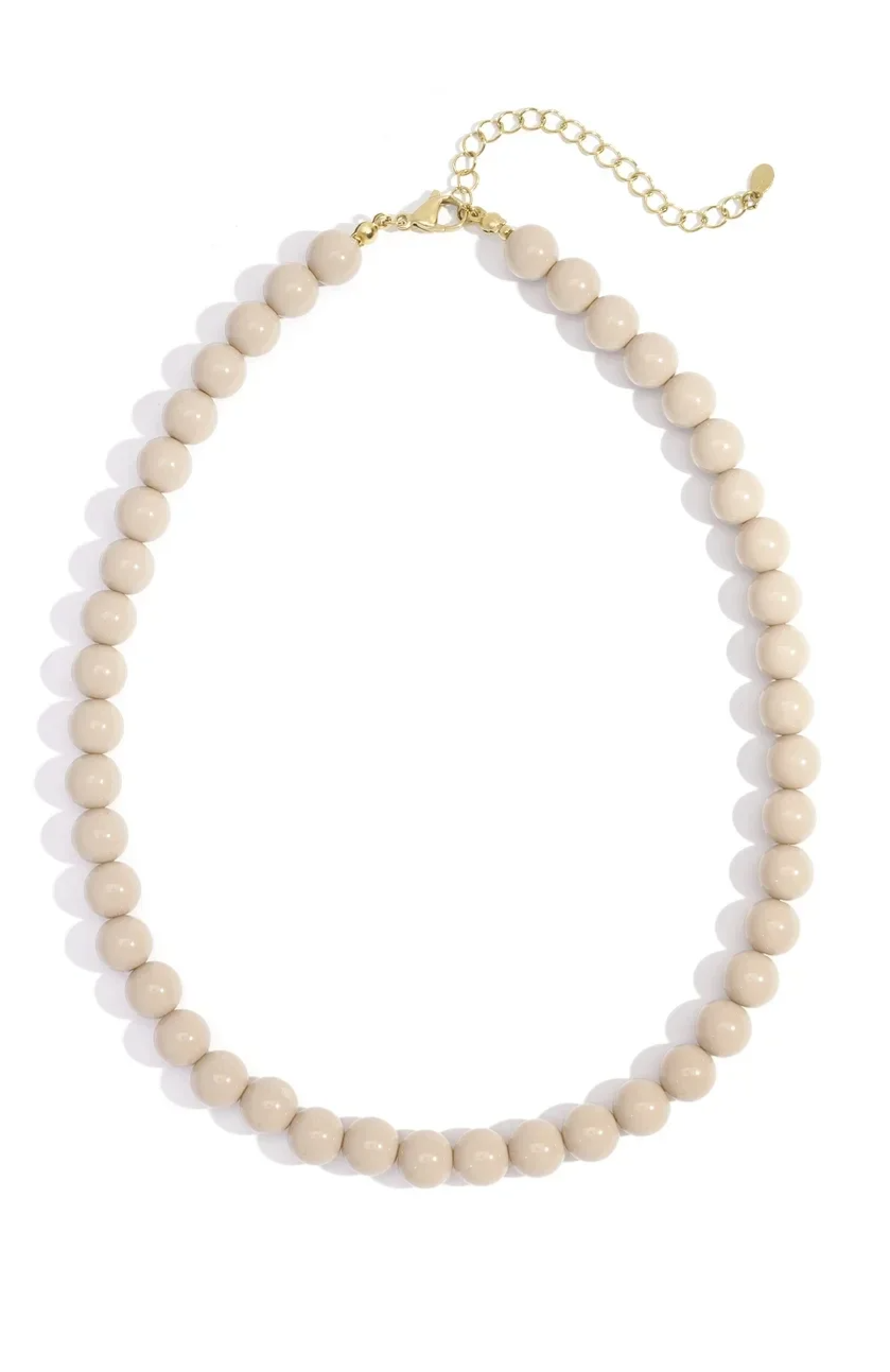 Kralenketting - Beige/khaki - 10 mm