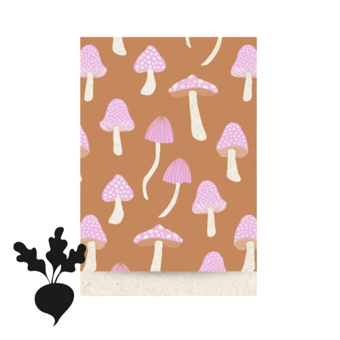 Cadeauzakje L - Paddenstoelen roze en roest