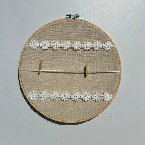 Prikbordje - Beige met bloemetjes