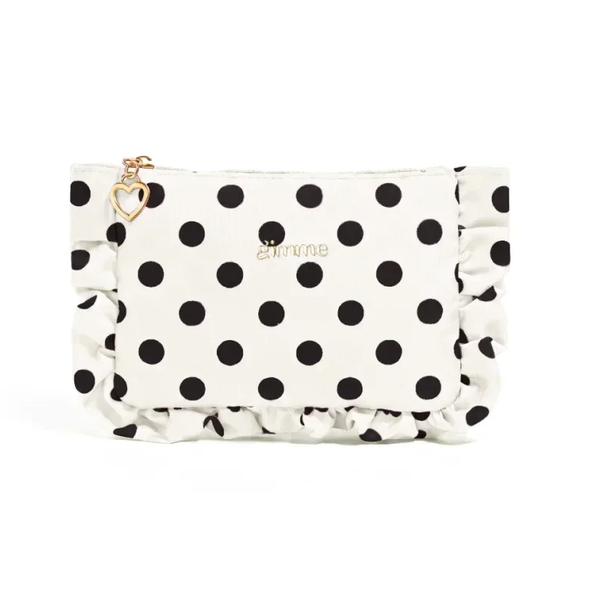 Make-up tas - Wit met zwarte stippen