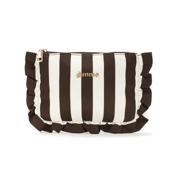 Make-up tas - Bruin en witte strepen