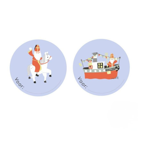 Stickers - Sint - Paard en stoomboot - 5 stuks