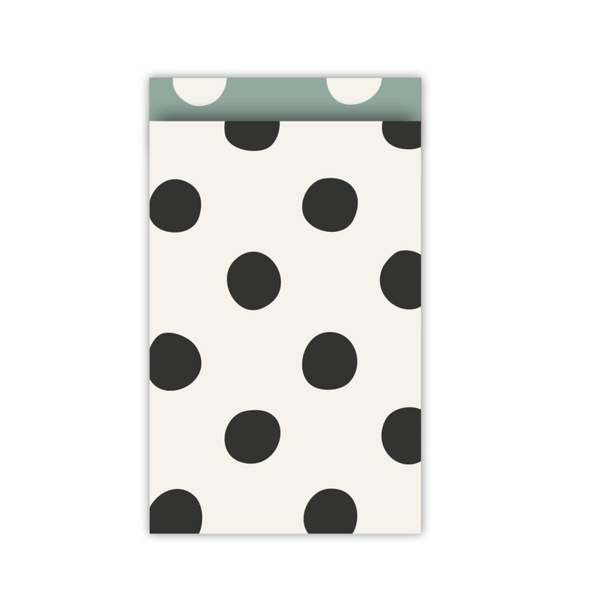 Cadeauzakje M - Polkadots - Zwart/wit