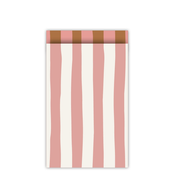 Cadeauzakje M - strepen roze en wit