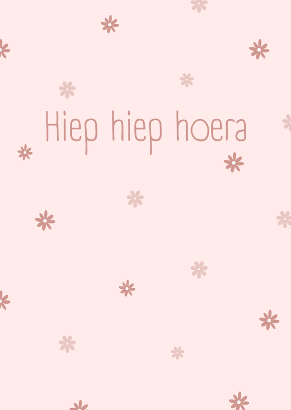 Hiep hiep hoera - Roze bloemetjes