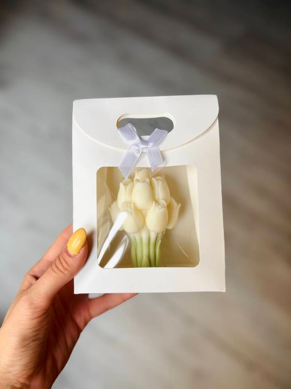 Świeca bukiet tulipanów