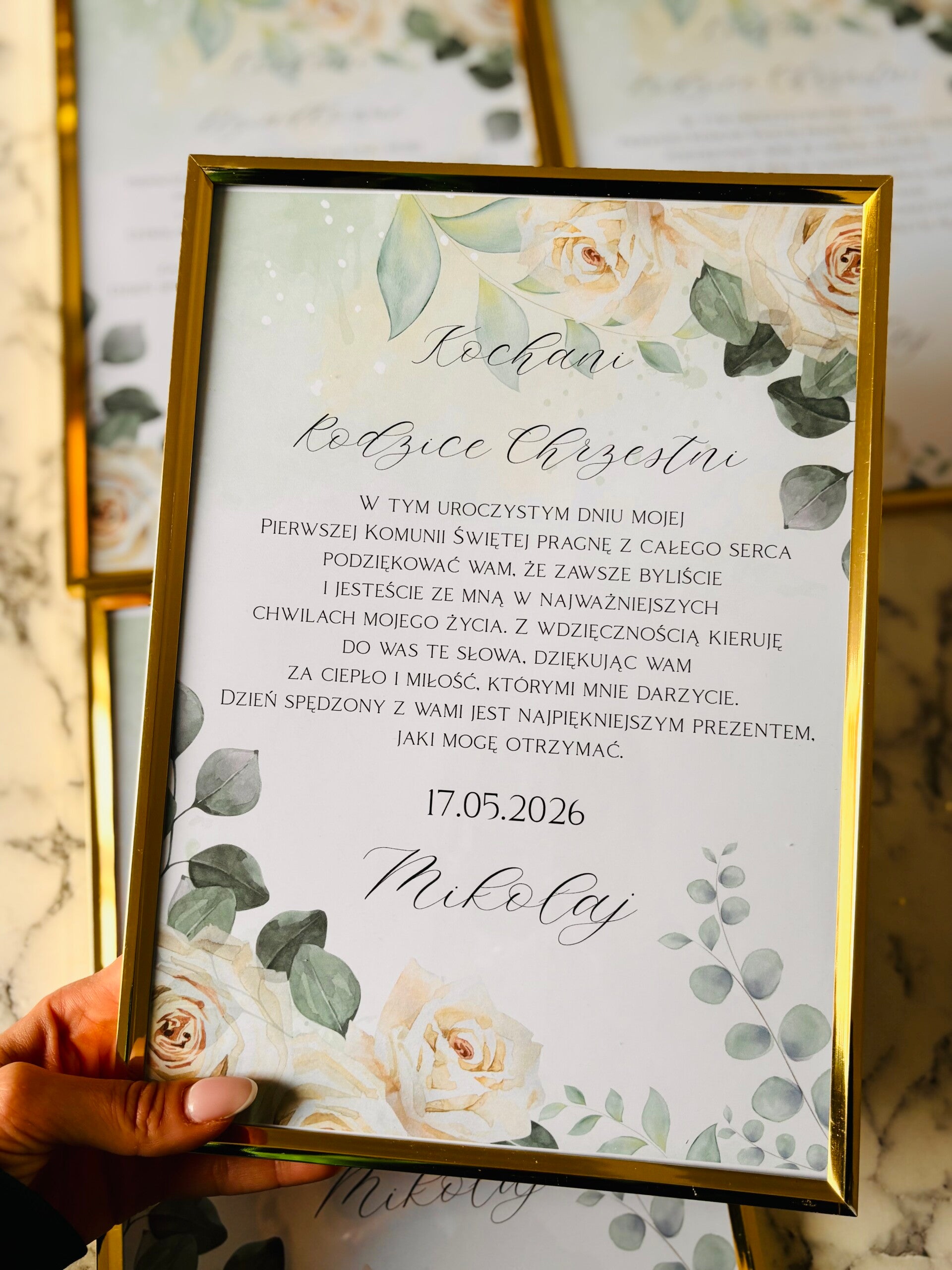 Ramki personalizowane KOMUNIA / CHRZEST