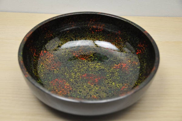 Lacquered bowl with mother of pearl style finish