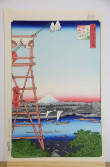 Ekōin Temple in Ryōgoku and Moto-Yanagi Bridge