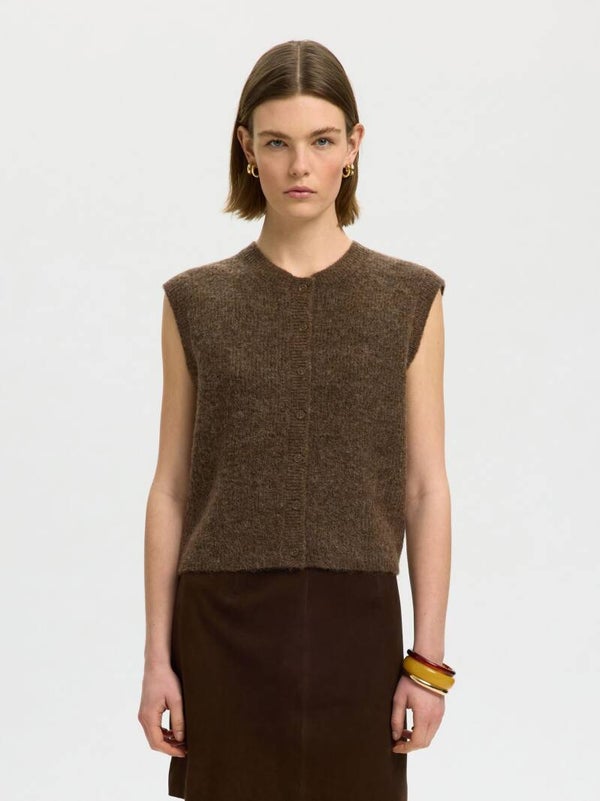 LULU BUTTON GILET BRUIN