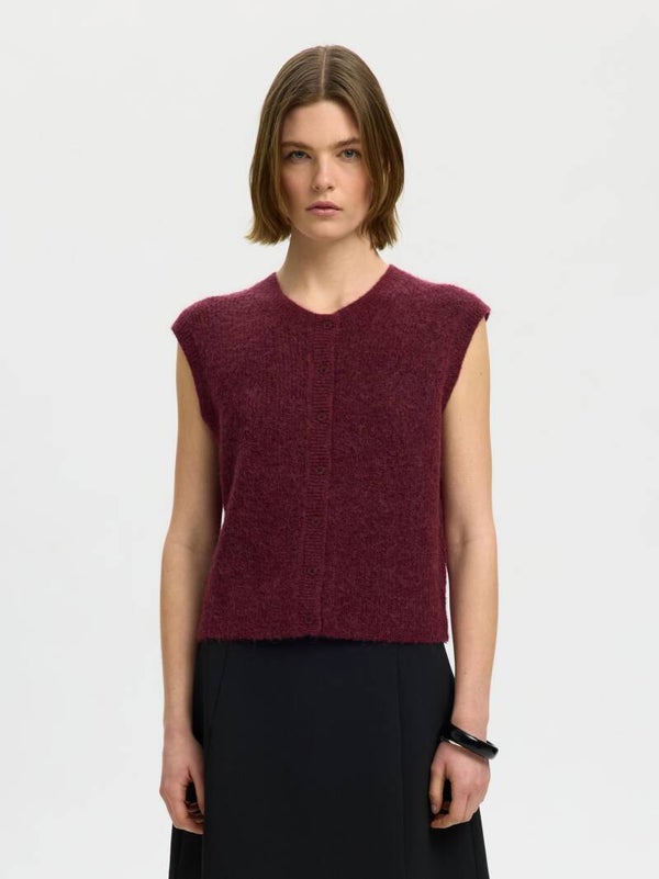 LULU BUTTON GILET BORDEAUX