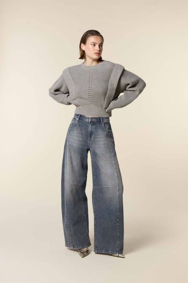 BOWIE BARREL JEANS CUTSEAMS GREYISH BLUE