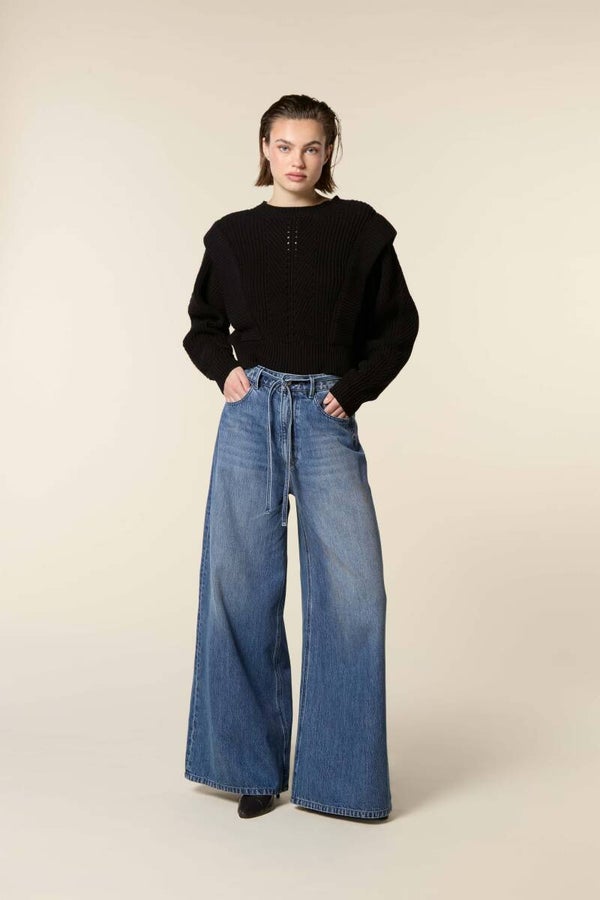 EXTRA WIDE LEG JEANS WITH CORDS